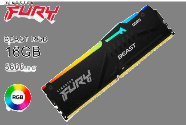 MEMORIA RAM KINGSTON FURY BEAST 16GB 5600MHZ DDR5 RGB