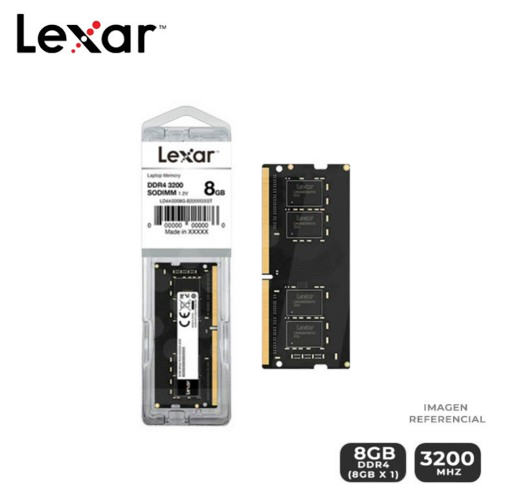 8123 MEMORIA RAM LEXAR 8GB DDR4 3200MHZ SODIMM