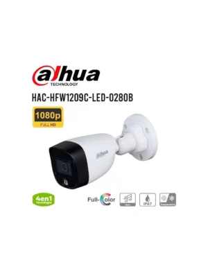 CAMARA DE SEGURIDAD DAHUA TUBO ( HAC-HFW1209C-LED-0280B ) FULL COLOR 2MP IP67