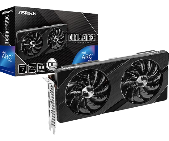 TARJETA DE VIDEO ASROCK INTEL ARC A750 CHALLENGER D OC 8GB GDDR6